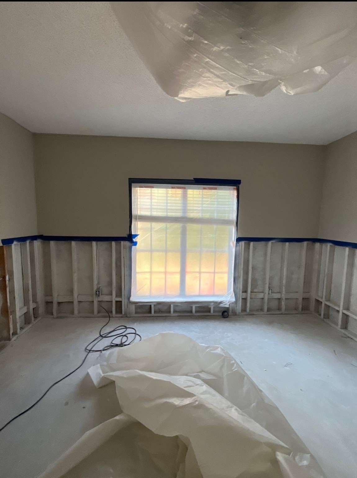 Mold remediation project with affected materials removed